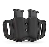 1791 GUNLEATHER 2.2 Flex Mag Holster with Adjustable Retention Screws - Double Mag Pouch for Polymer & Metal Double Mags, OWB Magazine Pouch for Belts - Stealth Black