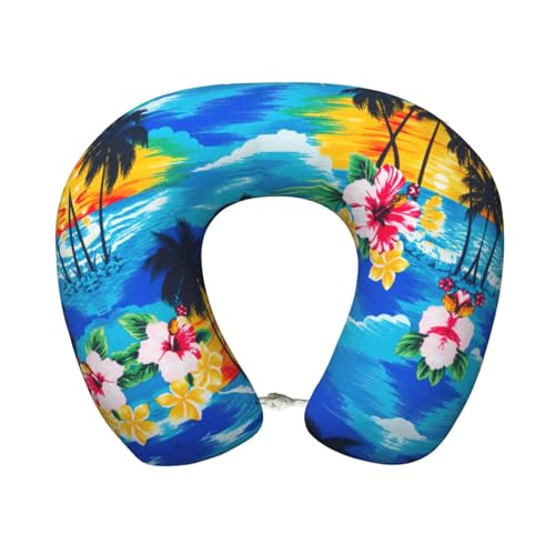 Pidgazdfgv Palm Tree. Almohada de viaje en avión para el cuello, espuma viscoelástica, lavable a máquina, festival