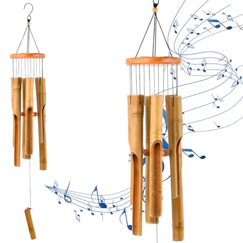 OctBird Bamboo Wind Chimes for Garden, Bar Wind Chimes, Windchime Gifts for Grandma,32inch Memorial WindChimes for outside Garden, Yard,Patio and Home Décor,Commemorative Gift
