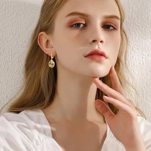 Image of LUHE Bee Earrings for Women 925 Sterling Silver Bumble Earrings with Honeycomb Honeybee Jewelry Dangle Gifts for Women