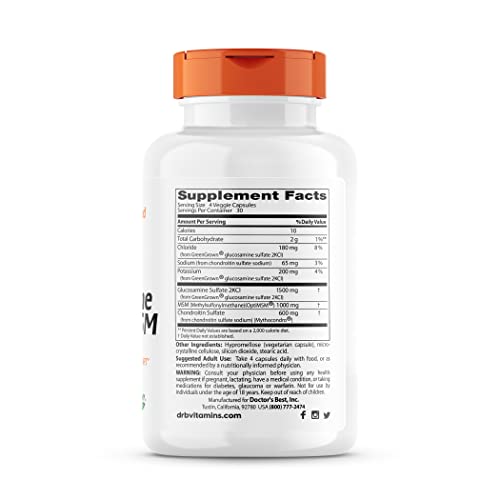 Doctor'S Best DRB-00500 Vegan Glucosamine Chondroitin Msm thumb #1