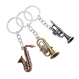 AKOOSY 3 piezas Llavero Saxofón Metálico Retro Colgante Musical Vintage para Amantes Música Regalo Original Músicos Accesorio Duradero y Pulido para Fiestas y Uso Diario