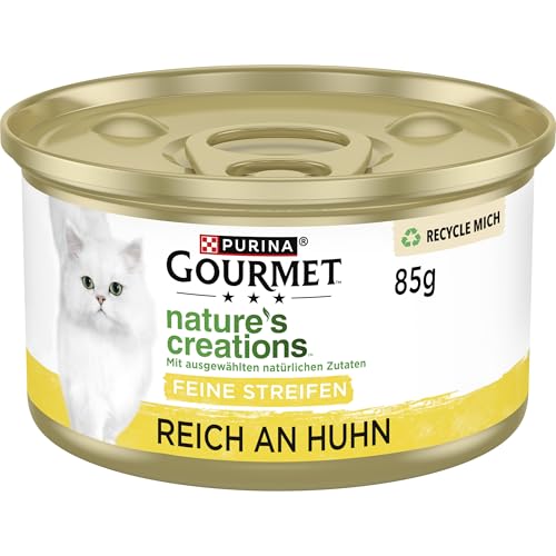 Gourmet Nature's Creation Katzennassfutter in Gelee naturbelassen, Huhn, 12er Pack (12 x 85g)