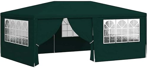 Vista 113 de vidaXL Tienda de campaña profesional para fiestas de 13.1 x 13.1 pies, toldo resistente a la intemperie con paredes laterales, polietileno Azul