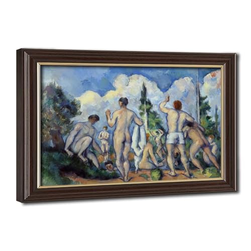 Impression sur toile Bathers by Paul Cezanne cadre suspendu de 20x30 cm