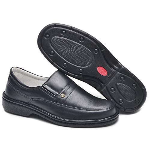Sapato Social Casual Couro Legitimo Nobre Palmilha Gel Antistress Ortopédico (41)