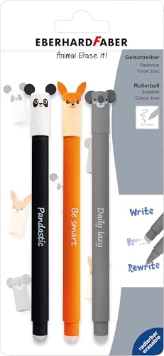 Bolígrafo Rollerball Borrable Animal Erase It 3 Unidades Azul 0.7 mm