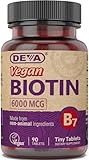Deva Vegan Vitamins Biotin 6000 mcg Tablets, 90Count