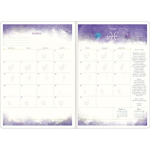 Planner Grampeado 17,7 x 24 cm Magic 90 G 2023 - Preta - Stars Wonder - Tilibra