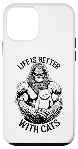 Life Is Better With Cats Bigfoot ��������L�D���̌��t �X�}�z�P�[�X iPhone 12 mini �p