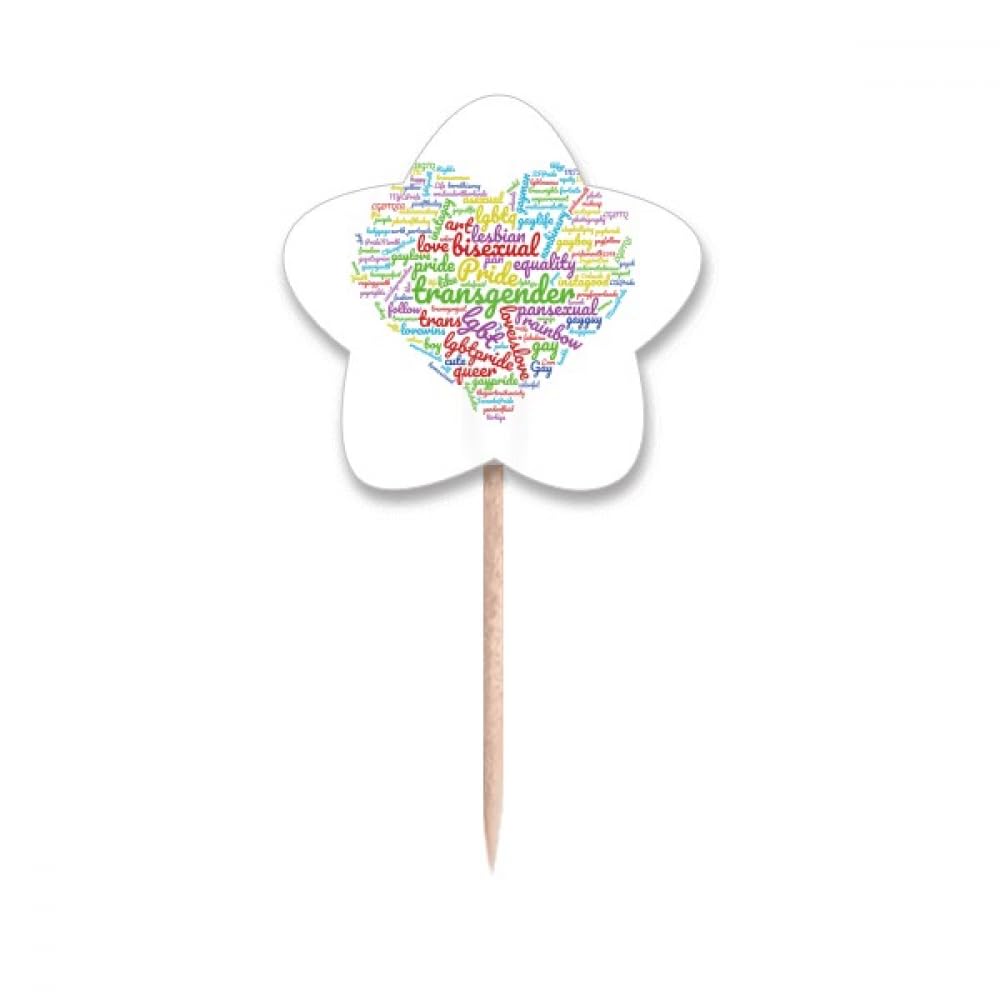 Cure-dents cœur arc-en-ciel LGBT accessoire déco pour offrir lors d'une pendaison de crémaillère