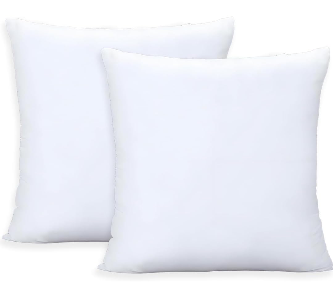 Cushions Inner Pads Cushion Stuffer Inserts, Hollowfibre Pillows Hypoallergic Cushions (MADE IN UK) (18X18(45X45 CM)) (2)