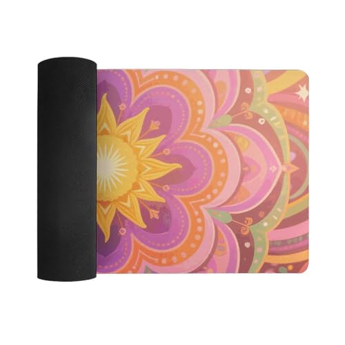 Desk Pad Protector 24x12 Inch Extended Bohemian Mandala miniatura 3