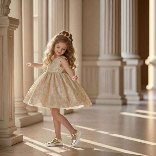 THEE BRON Toddler Sneakers Girls Glitter Dress Shoes with Hook and Loop - Image 3