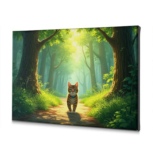 Tableau sur toile chat de forêt pour une ambiance salon cocooning