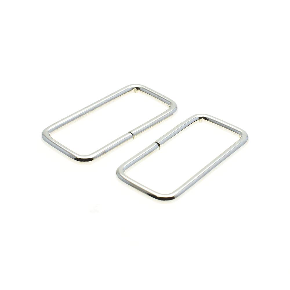 10pcs Metal Wire Formed Rectangle Ring Belt Loop Bra Buckle Package Accessories (Nickel, 1-1/2''(38mm))