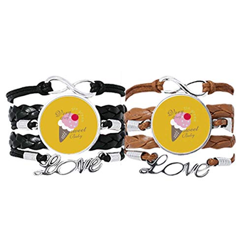 Pulsera de cuero de cereza dulce con acabado artesanal