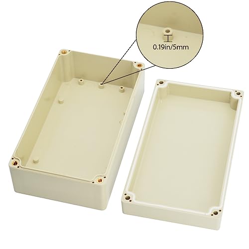 LeMotech Waterproof Dustproof IP65 ABS Plastic Junction Box Universal Electric Project Enclosure Pale Gray 6.2 x 3.54 x 2.3 inch (158 x 90 x 60 mm)