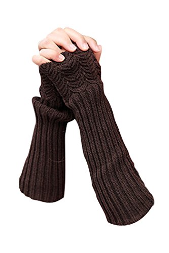 Novawo Damen Fashion Armstulpen Halbhandschuhe Armlinge Lange Handschuhe Winter Warmer fingerlose Handschuhe Strick