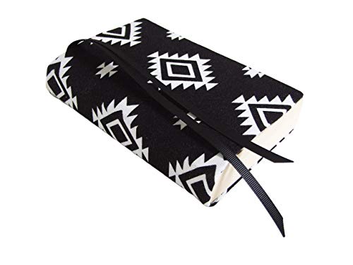 Small Book Covers for Paperbacks for Adults, 4x6, BLACK and WHITE SOUTHWEST 4 Inch Mass Market Paperback Book Cover Small Size, Stretch Fabric Book Sleeve for Paperbacks or Hardcovers