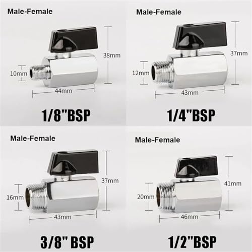 Vanne d'arrêt 1/8 BSP mâle robinet bille laiton compresseur eau - 3