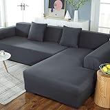 uyeoco Fundas para Sofás Chaise Longue Elásticas,Cubre Fundas de Sofá Cheslong Brazo Largo Derecho Ajustables de Forma L Extraíbles Lavables,Fundas Protectora para Sofa (Color : C, Size : 190-230cm)