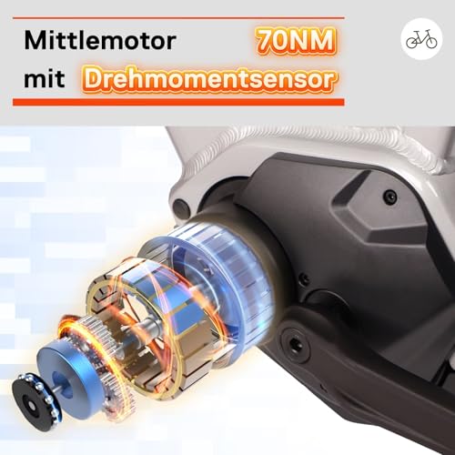 SAXONETTE E Bike Damen 28 Zoll mit Mittelmotor Drehmomentsensor, Elektro Fahrrad Erwachsene mit 36V 14.5Ah Akku, 8 Gang Kettenschaltung Tiefbau-Pedelec mit Hydraulische Scheibenbremse für Damen Herren – Bild 3