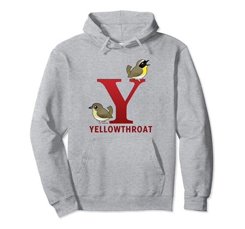 Y is for Yellowthroat Cute Cartoon Bird Alphabet Gift Idea Pullover Hoodie