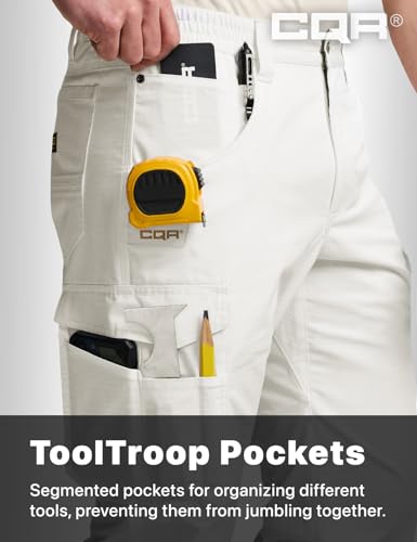 Image of CQR Men's Quick Dry Work Pants, Water Resistant Outdoor Tactical Pants, Lightweight Stretch Cargo Hiking Pants
