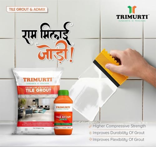 Trimurti Premium Tile Grout 1KG | Sandy Beige | Ready to Use Grout for Wall & Floor Tiles | Hard & Durable Finish | Crack Resistant, Waterproof Tile Filler for Strong Joints & Elegant Finish