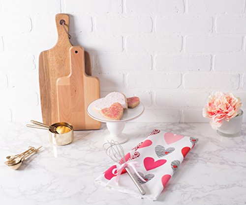 Dii Valentine's Day Collection Kitchen, Dishtowel Set, 18X28", Hearts Collage, 2 Piece #TOP6