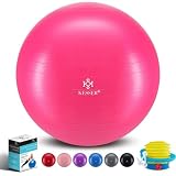 KESSER® Gymnastikball mit Luftpumpe Pumpe - Dicker Yogaball 65cm BPA-Frei | Sitzball Büro Anti-Burst als Fitness Yoga Core Büro-Stuhl als Fitness Kleingeräte, Balance Stuhl Gym-Home-Büro, Rosa
