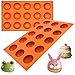FUNSHOWCASE Small 15 Cavity Semi Sphere Half Round Dome Silicone Mold Chocolate Teacake Baking Tray