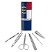 North Carolina State Flag Stainless Steel Manicure Pedicure Grooming Beauty Care Travel Kit