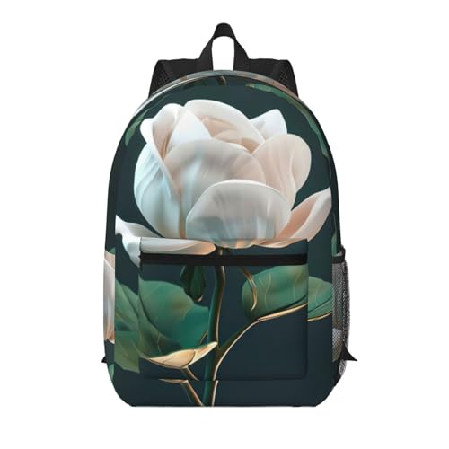 Sac à dos de voyage motif floral 3D relief noir 43 cm avec finitions texturées uniques