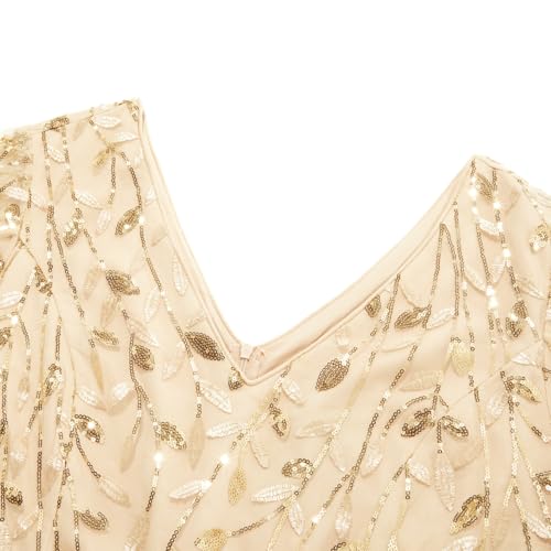 Image of Pinup Fashion Plus Size Formal Dresses - Evening Gowns Wedding Sequin Embroidery V-Neck Prom Long Dress