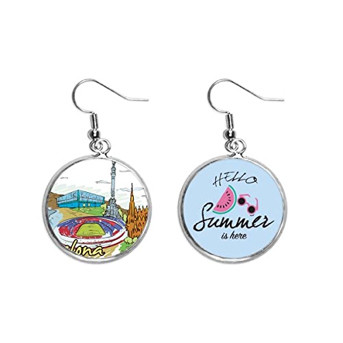 Pendientes de sandía de Barcelona con diseño de acuarela para el verano