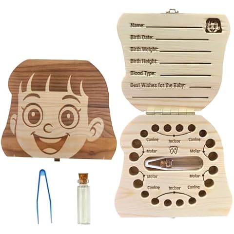 PAMBO Baby Tooth Fairy Keepsake Box- First Teeth and Curl Keepsake Box | Tooth Boxes Saver & Holders for Lost Teeth Kids-Girls Cover
