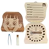 PAMBO Baby Tooth Fairy Keepsake Box- First Teeth and Curl Keepsake Box | Tooth Boxes Saver & Holders for Lost Teeth Kids-Girls