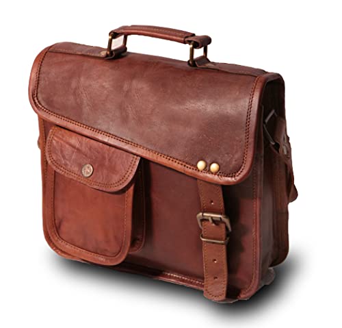 11" Small Leather Messenger Bag Shoulder Bag Cross Body Vintage Messenger Bag For Women & Men Satchel Man Purse Competible With Ipad And Tablet #TOP1