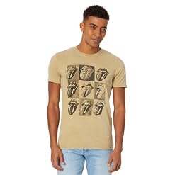 Lucky Brand T-shirt Rolling Stones Tongue Logo pour homme - Les Beatles, Paul McCartney, John Lennon, RIngo Starr, George Harrison