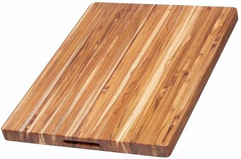 Teakhaus Cutting Board - Extra Large (XL) Wood Cutting Board with Grip Handles - Reversible Teak Edge Grain Wood - Knife Friendly - FSC Certified