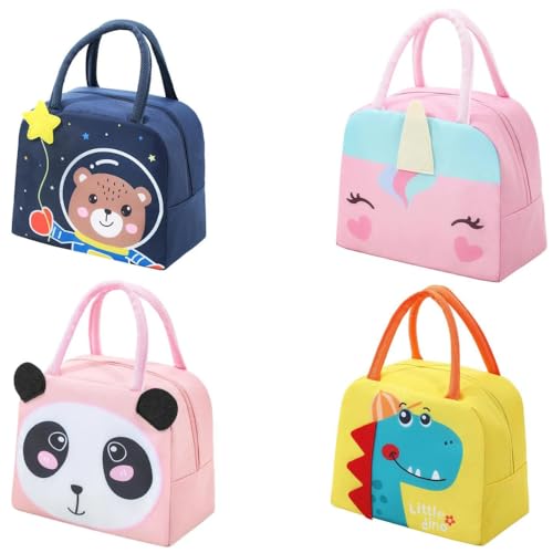 Lancheira Escolar Bolsa Termica Infantil Com Estampas De Animais 3D Marmita Para Meninos E Meninas M