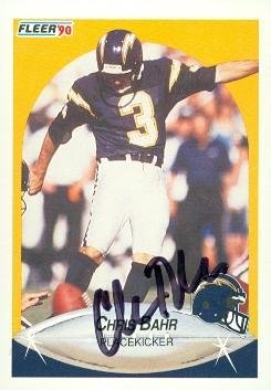 Chris Bahr Autographed Football Card (San Diego Chargers) 1990 Fleer No.303