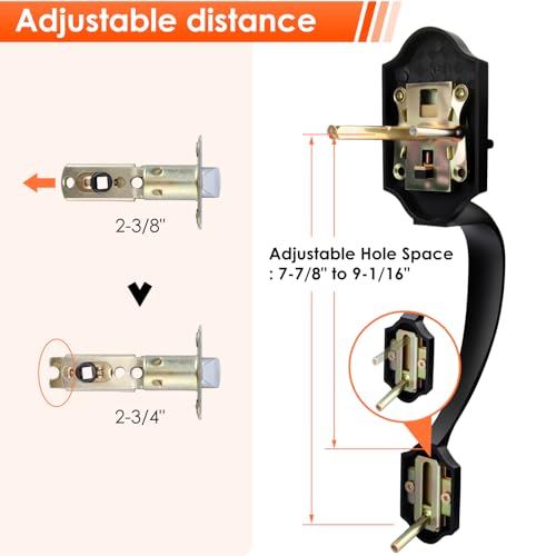 Image of Haidms Front Door Handle Oil-Rubbed Bronze, Entry Door Lock and Reversible Handle Lever,Single Cylinder Door Handle Set with Lower Half Lever for Left and Right Hand Door