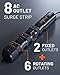 ECHOGEAR VoltSpin Surge Protector Power Strip with Rotating Outlets, Flat Plug, Long Cord, & Mounting Holes - Power Strip with Heavy Duty Surge Suppression Plus Built-in Cable Management