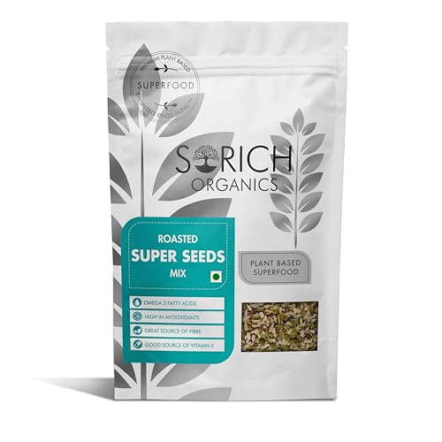 Image of Sorich Organics Roasted Super Seed Mix 400gm | Seed Mix for Eating | Mixed Seeds, Hair Growth | High Protein Healthy Snacks | Diet Food | Vegan | Gluten Free