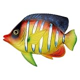 memeyou Tropical Fish Wall Decor Art Handpainted Resin Ocean Sea Fish Wall Sculpture Hangings For Be
