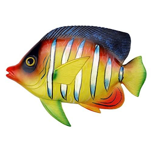 Memeyou Tropical Fish Wall Decor Art Handpainted Resin Ocean Sea Fish Wall Sculpture Hangings For Bedroom Home Living Room #TOP3