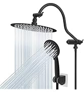 All Metal Shower Head,10 Inch High Pressure Rainfall Shower Head / Handheld Showerhead Combo/ 12 ...